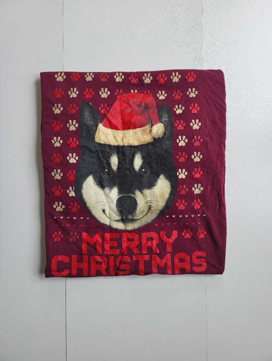 Other - Festive Shiba Inu Christmas T-Shirt - Maroon